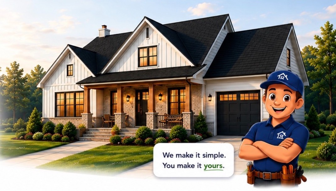 A home with a newly designed roof